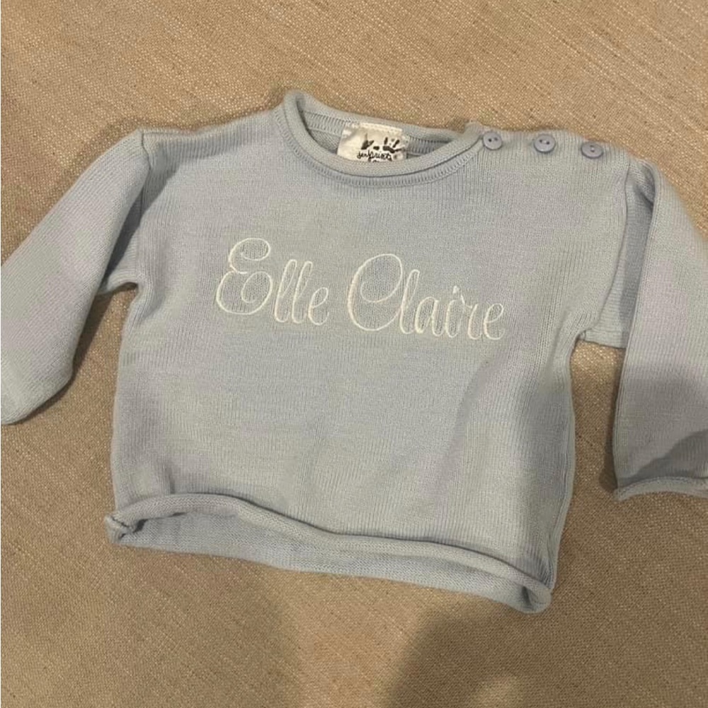 Elle Claire Roll Neck Embroidered Sweater